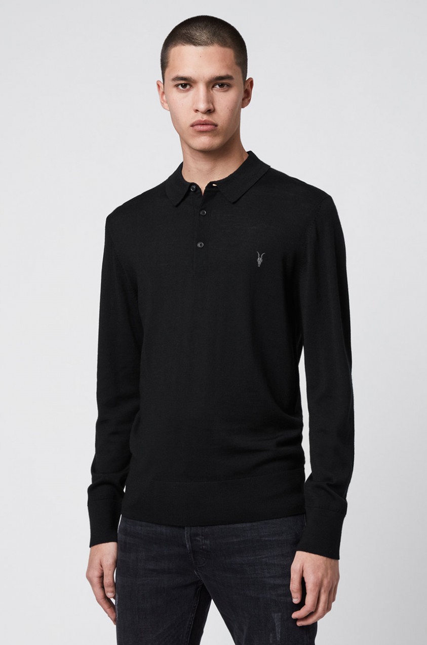 AllSaints - Hosszú ujjú Mode Merino LS Polo