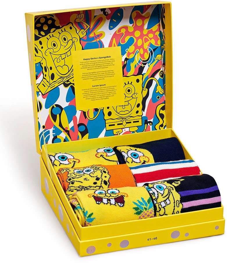 Happy Socks - Zokni Giftbox x Spongebob (6-pár)