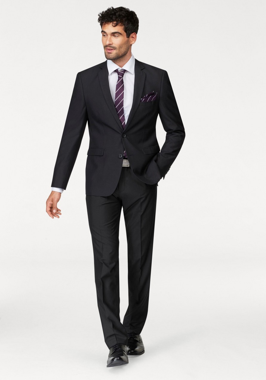 Bruno Banani öltöny (szett, 4 részes, nyakkendővel és díszzsebkendővel) Bruno Banani fekete - M+Z-méret 110