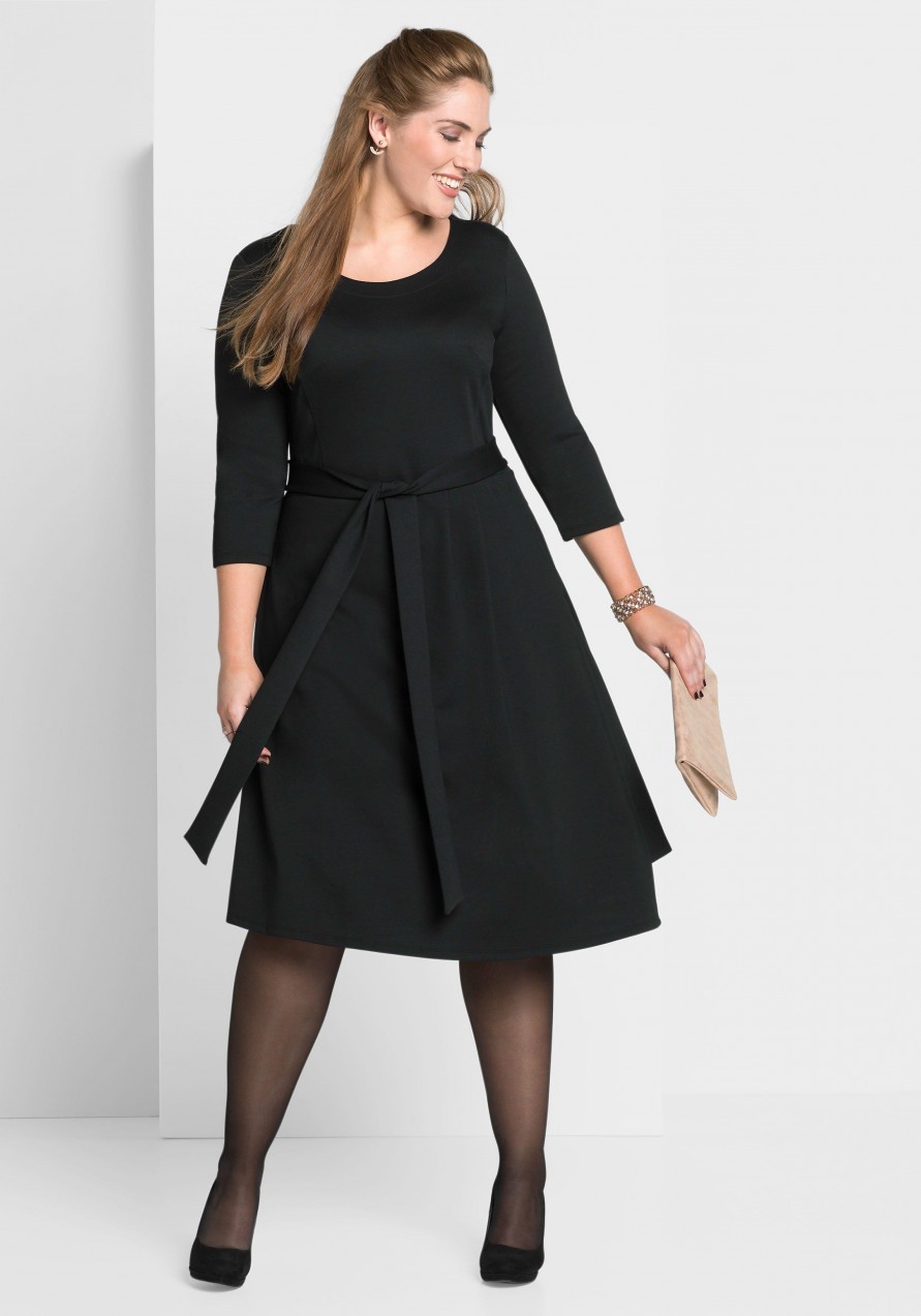 sheego Style dzsörzé ruha sheego Style fekete - normál méret 58