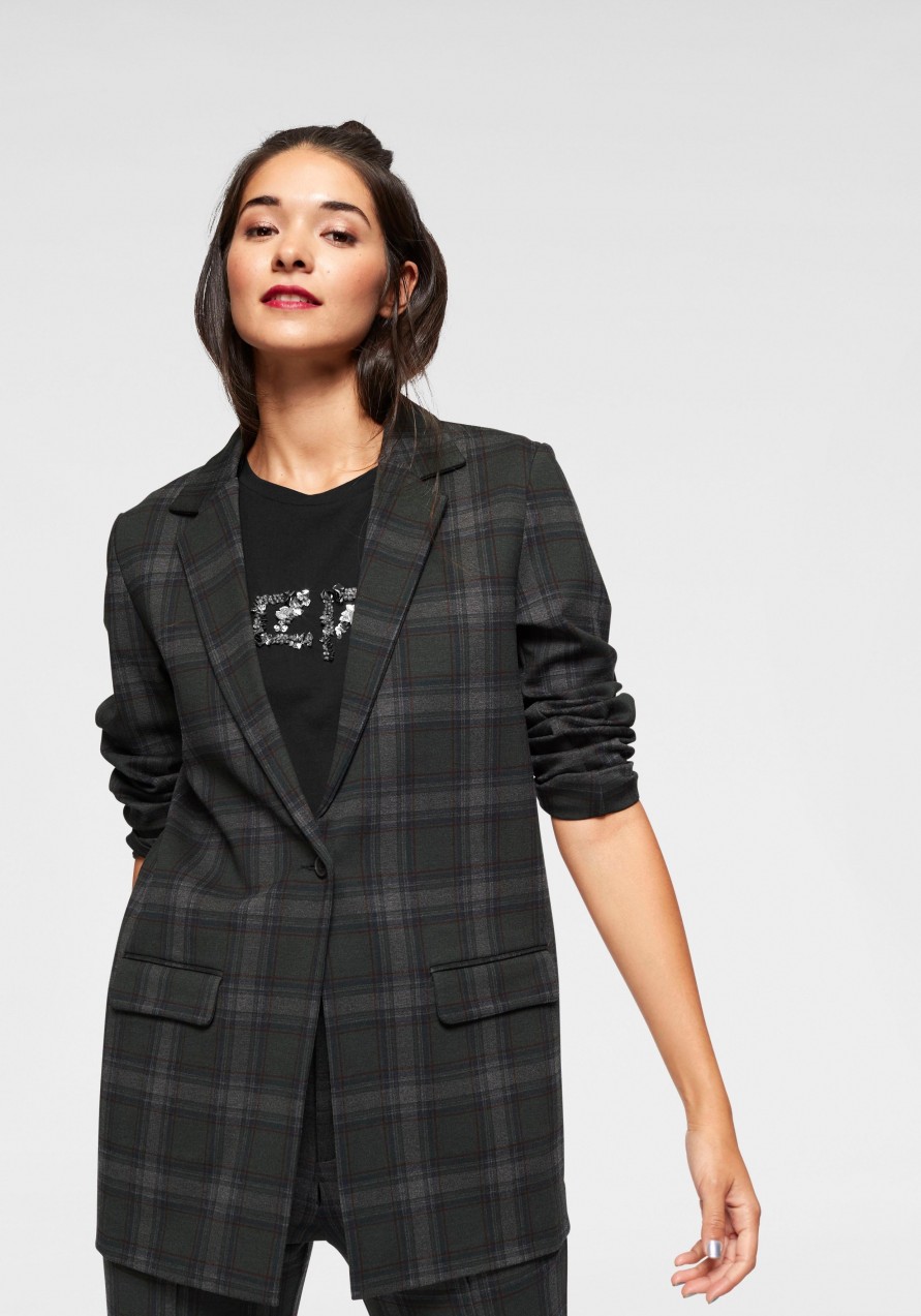 Pepe Jeans hosszú fazonú blézer »KELIA« Pepe jeans sötétszürke-kockás - normál méret S (36)