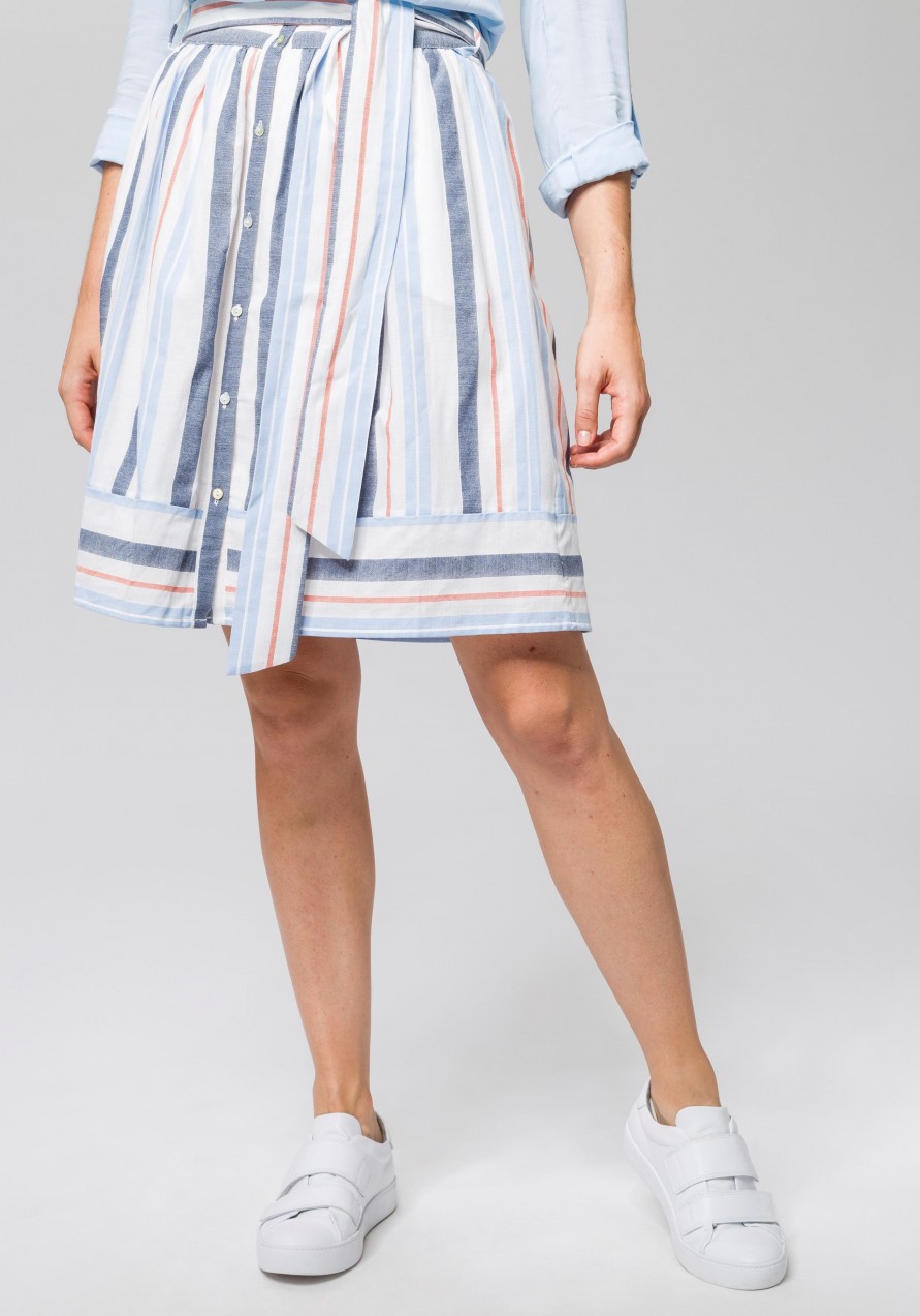 edc by Esprit divatos A-vonalú szoknya Edc by esprit kék-csíkos-fehér-világoskék-narancs - normál méret 40