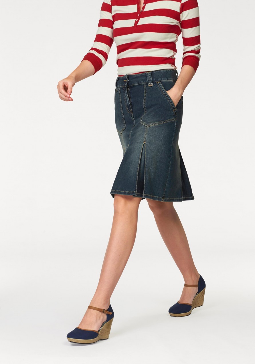 Cheer farmer szoknya hajtásokkal Aniston casual blue-used - normál méret 48