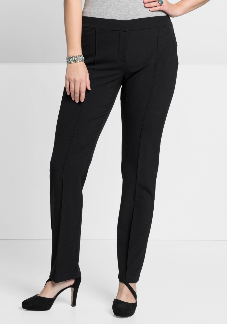 sheego Style élére vasalt nadrág sheego Style fekete - normál méret 46
