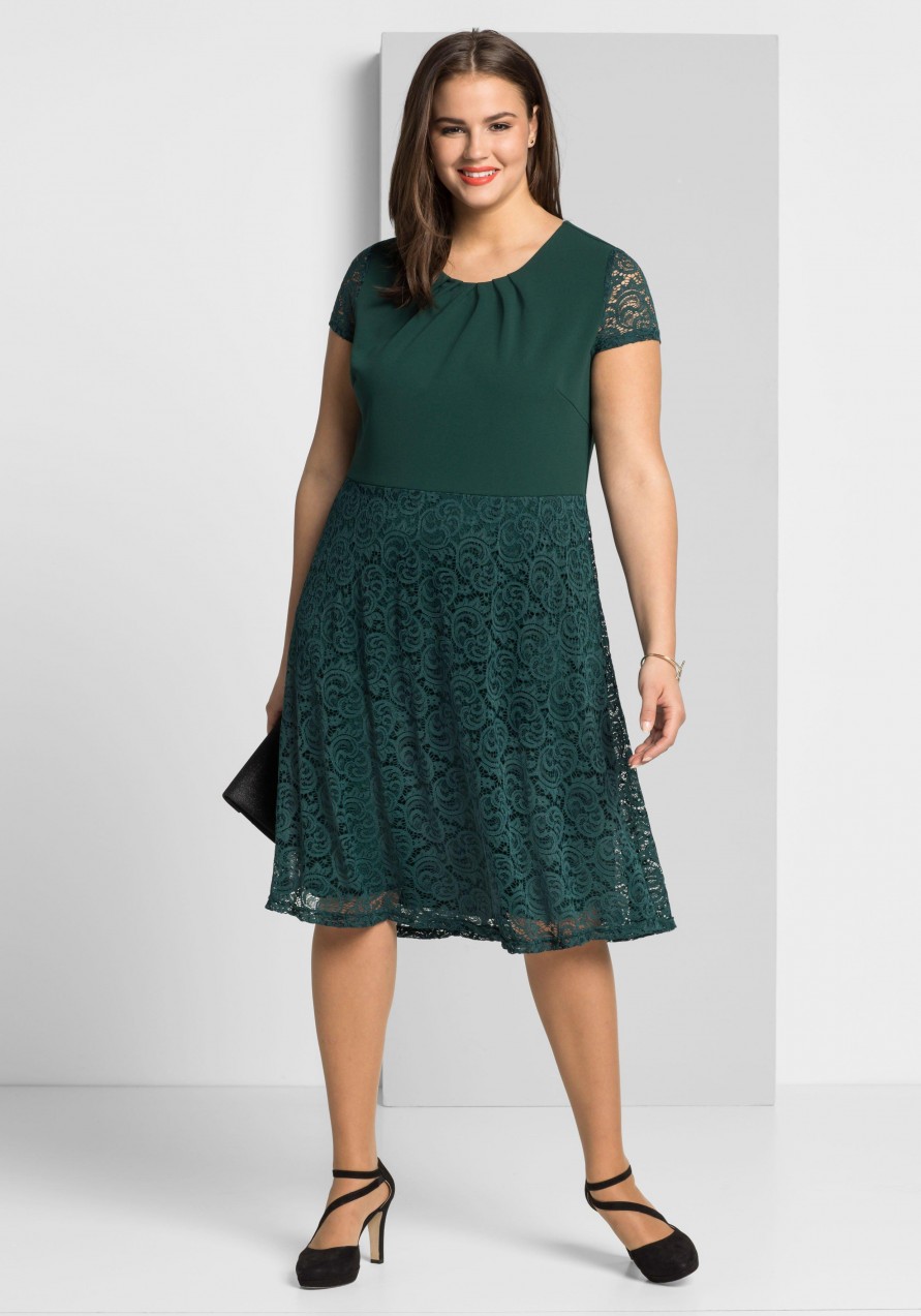sheego Style koktélruha sheego Style zöld - normál méret 48