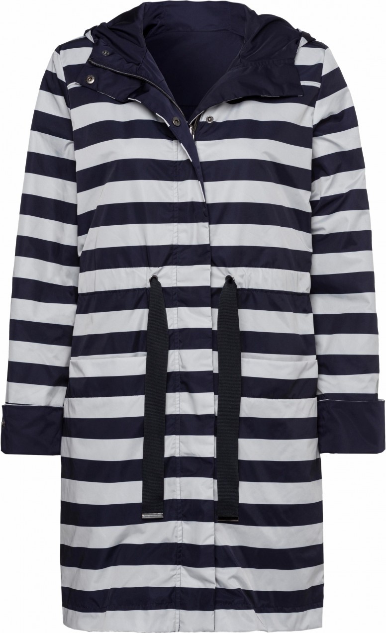 BASEFIELD Outdoor kifordítható dzseki kapucnival Basefield kék-fehér csíkos  - normál méret 44