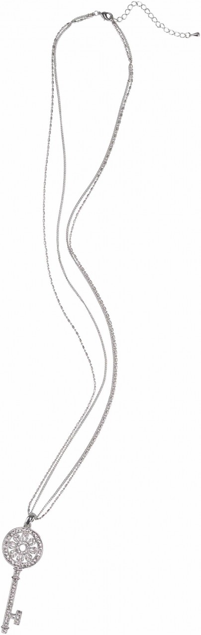 J.Jayz hosszú nyaklánc kulcs alakú strasszköves medállal J.Jayz ezüstszínű