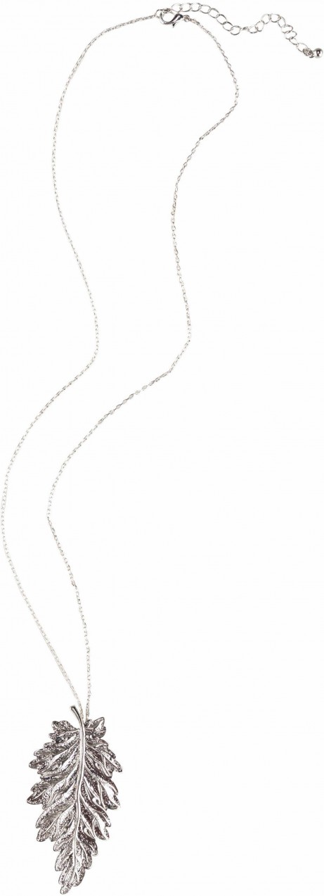 J.Jayz hosszú nyaklánc, nagy levél medállal J.Jayz ezüstszínű
