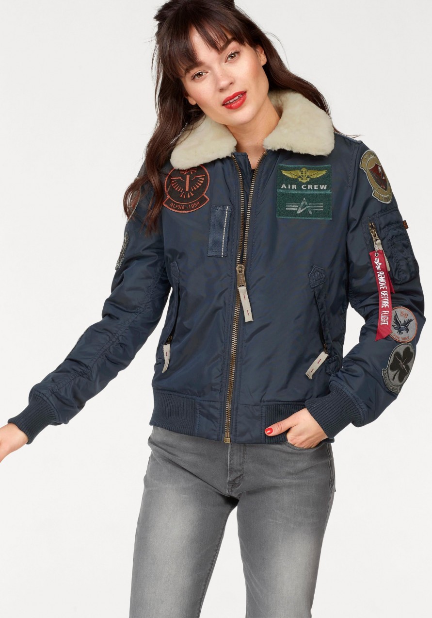 Alpha Industries bomberdzseki »Injector III Patch Wmn« Alpha Industries sötétkék - normál méret XS (34)