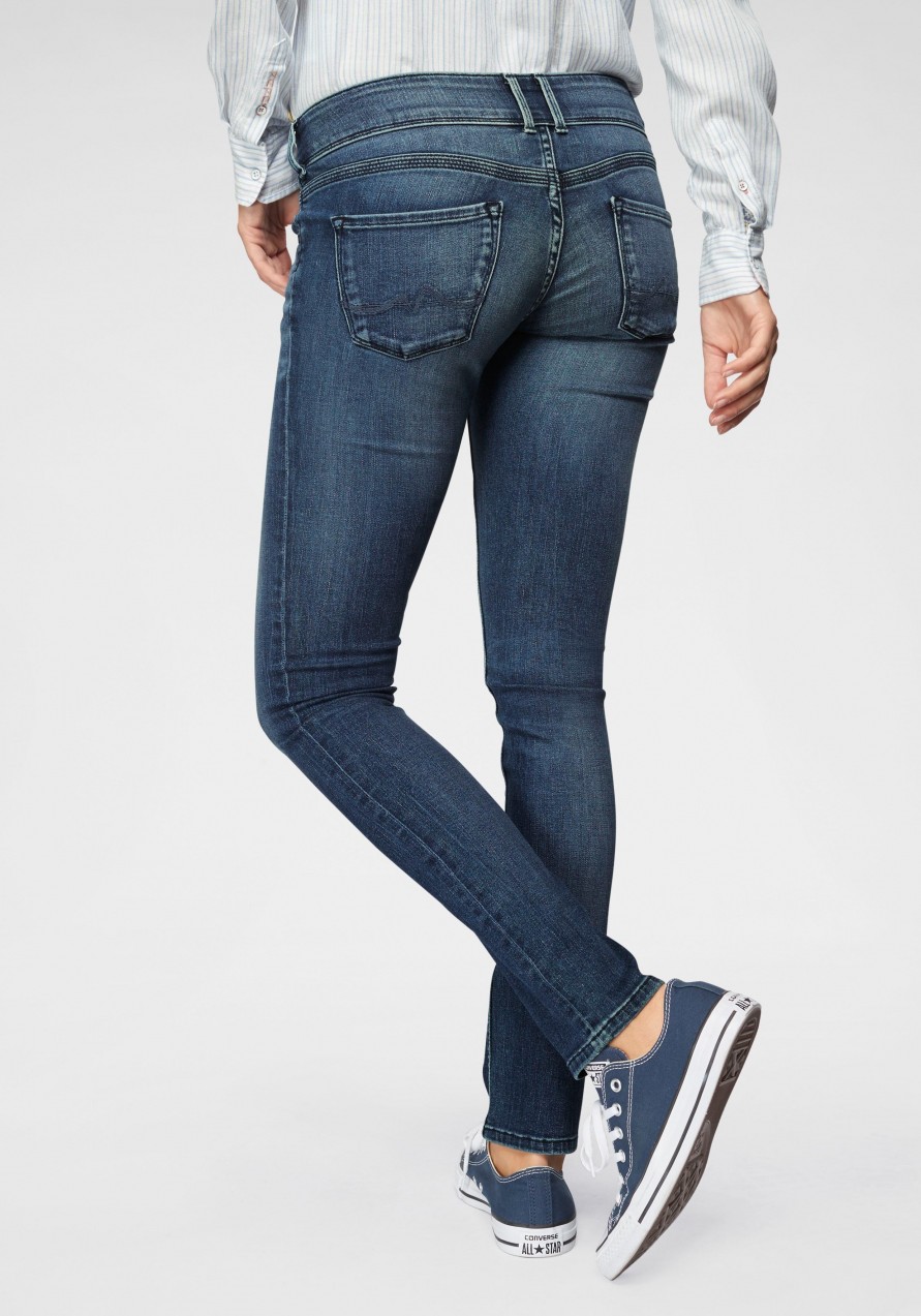 Pepe Jeans slim fit farmer »VERA« Pepe jeans sötétkék koptatott - hossz: 32 inch 28