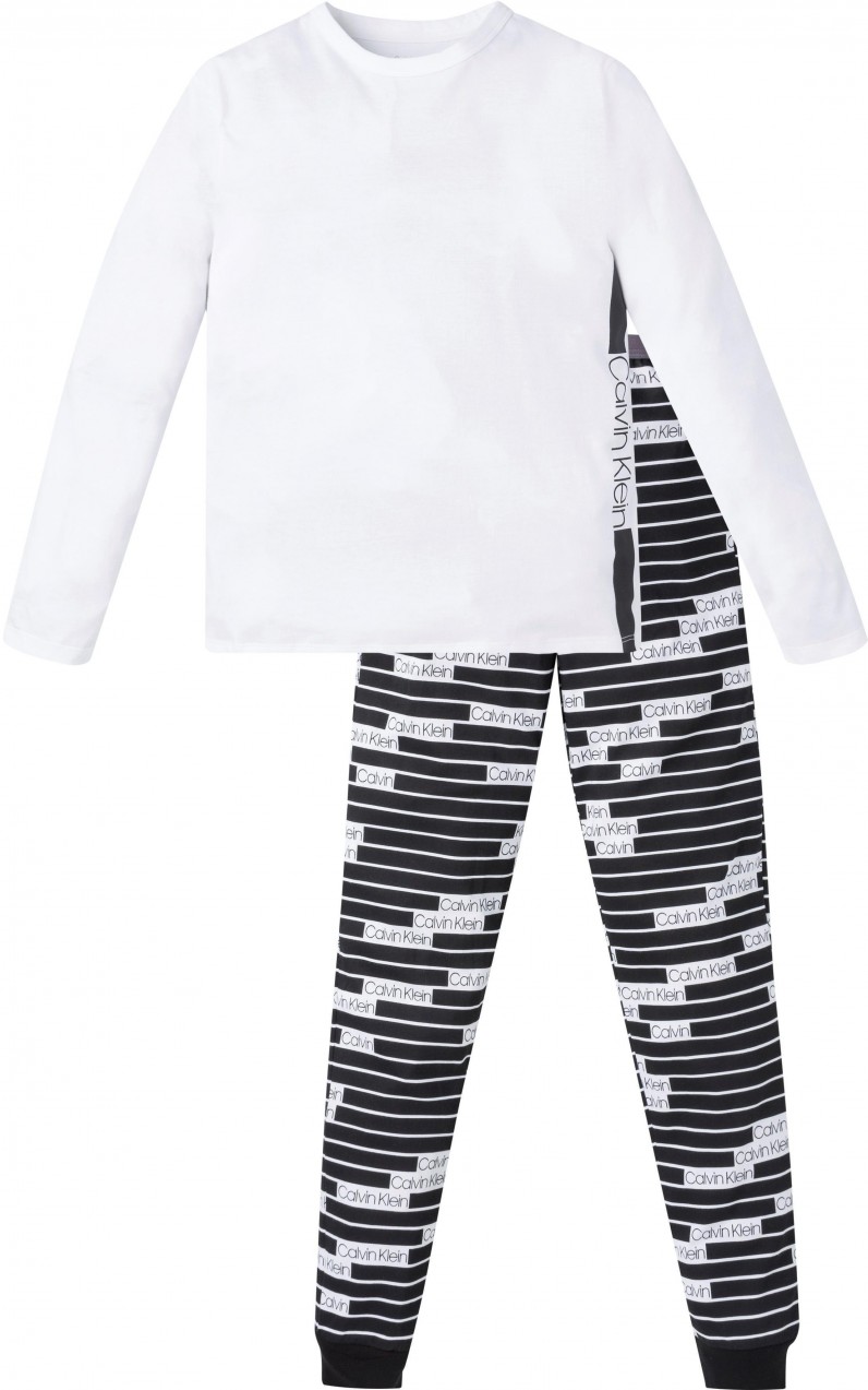 Calvin Klein gyerek unisex pizsama Calvin klein underwear 1x fehér+1x fekete CK logóval 164