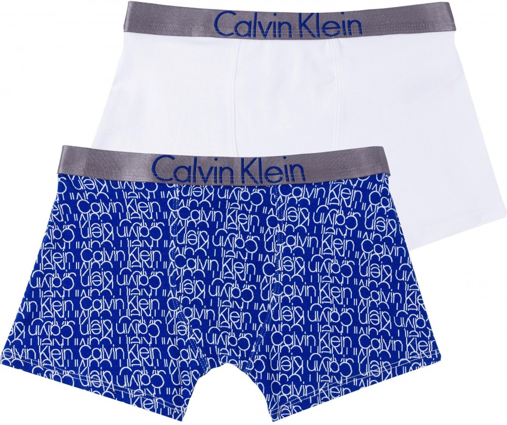 Calvin Klein boxeralsó (2 db) Calvin klein underwear fehér+sötétkék-nyomott mintás 164/170