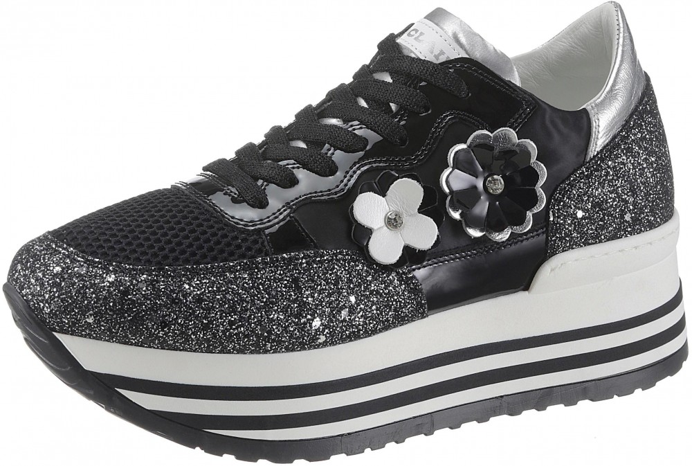 NOCLAIM platótalpú sneaker NOCLAIM fekete-fehér-ezüstszínű - EURO-méretek 35