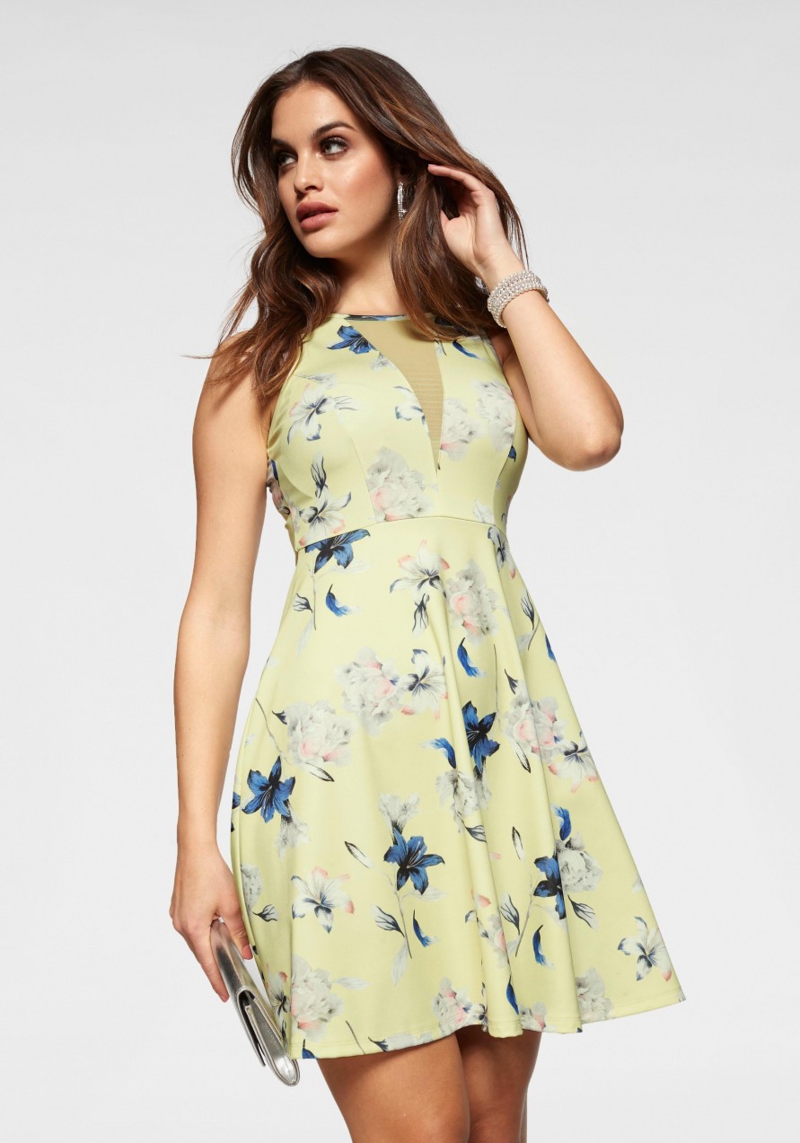 Melrose dzsörzé ruha Melrose világossárga-virágos - normál méret 36