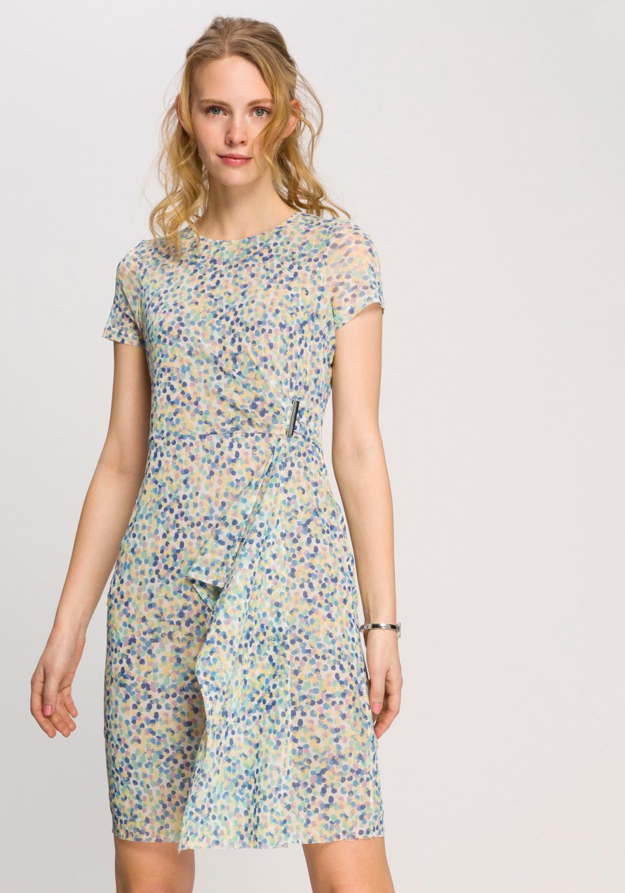 Esprit Collection blúz fazonú ruha Esprit collection natúrfehér-színes-nyomott mintás  - normál méret S (36)