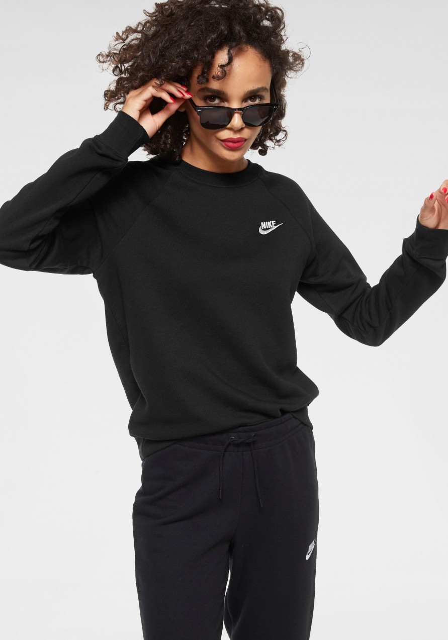 Nike Sportswear szabadidőfelső »W NSW ESSNTL CREW FLC« Nike Sportswear fekete - normál méret L (42/44)