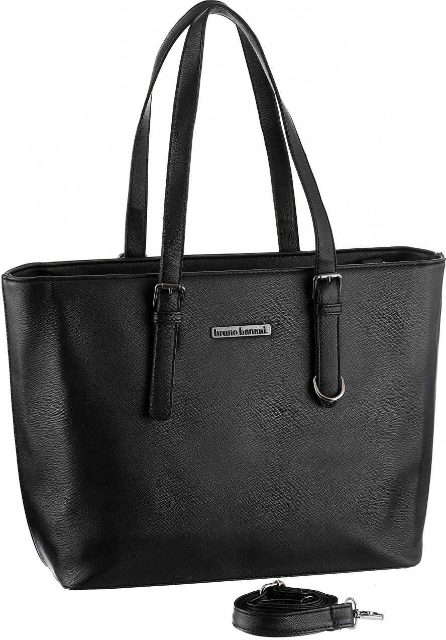 Bruno Banani műbőr shopper táska egyszerű designnal Bruno Banani fekete 42 x 26 x 16 cm