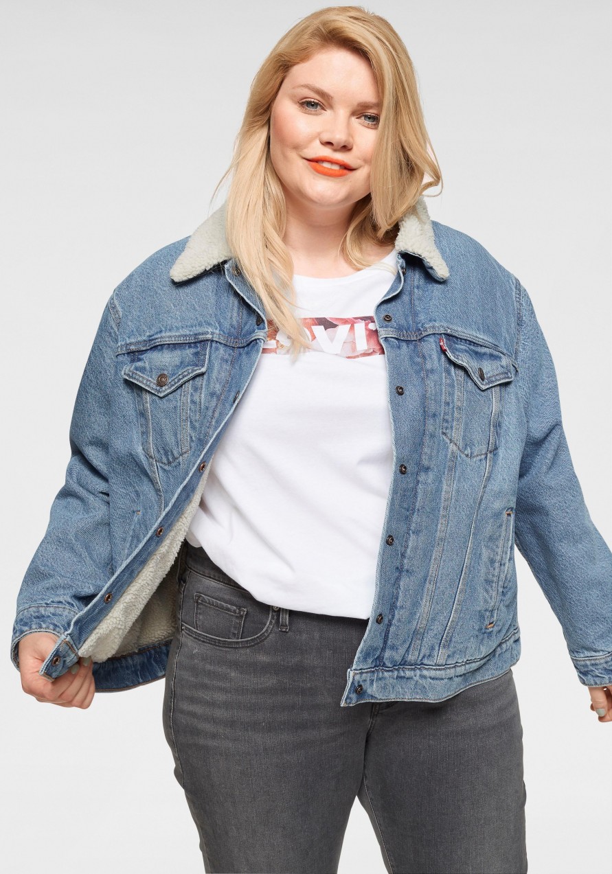 Levi's® Plus farmerdzseki »Ex Bf Sherpa Trucker« Levi's® Plus kék - normál méret XXL (46/48)