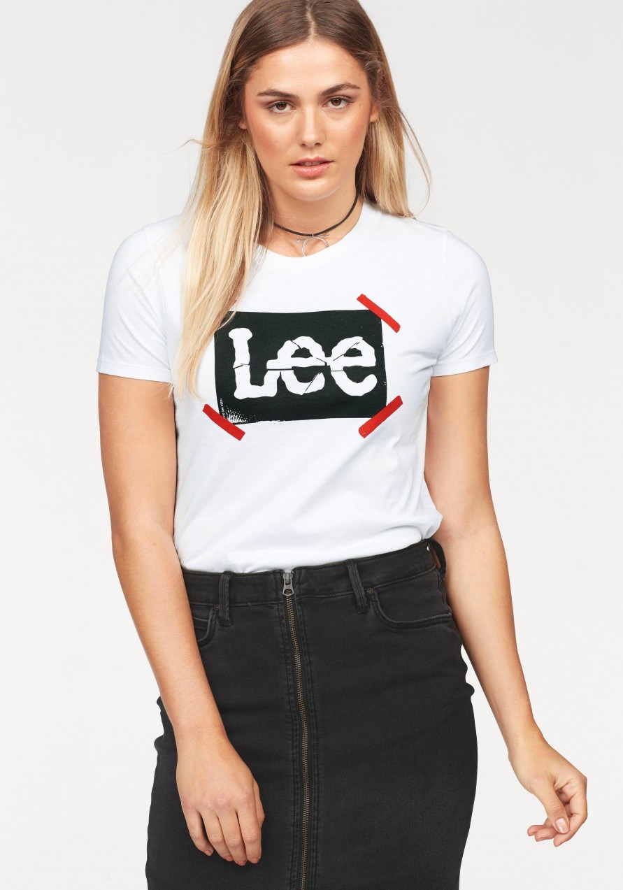 Lee® rövid ujjú póló Lee® fehér-fekete - normál méret S (36)