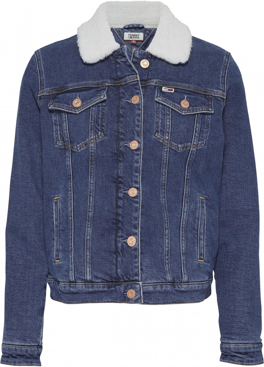 TOMMY JEANS farmerdzseki »REGULAR SHERPA JACKET PRMB« TOMMY JEANS középkék - normál méret L (40)