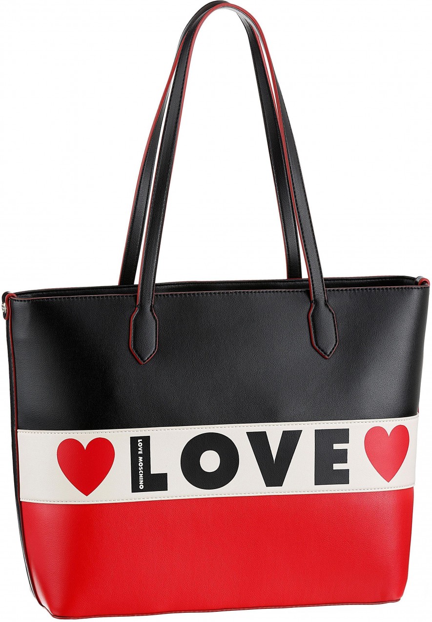 LOVE MOSCHINO shopper táska LOVE MOSCHINO fekete-piros