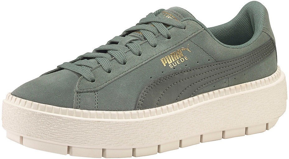 puma suede platform kaki