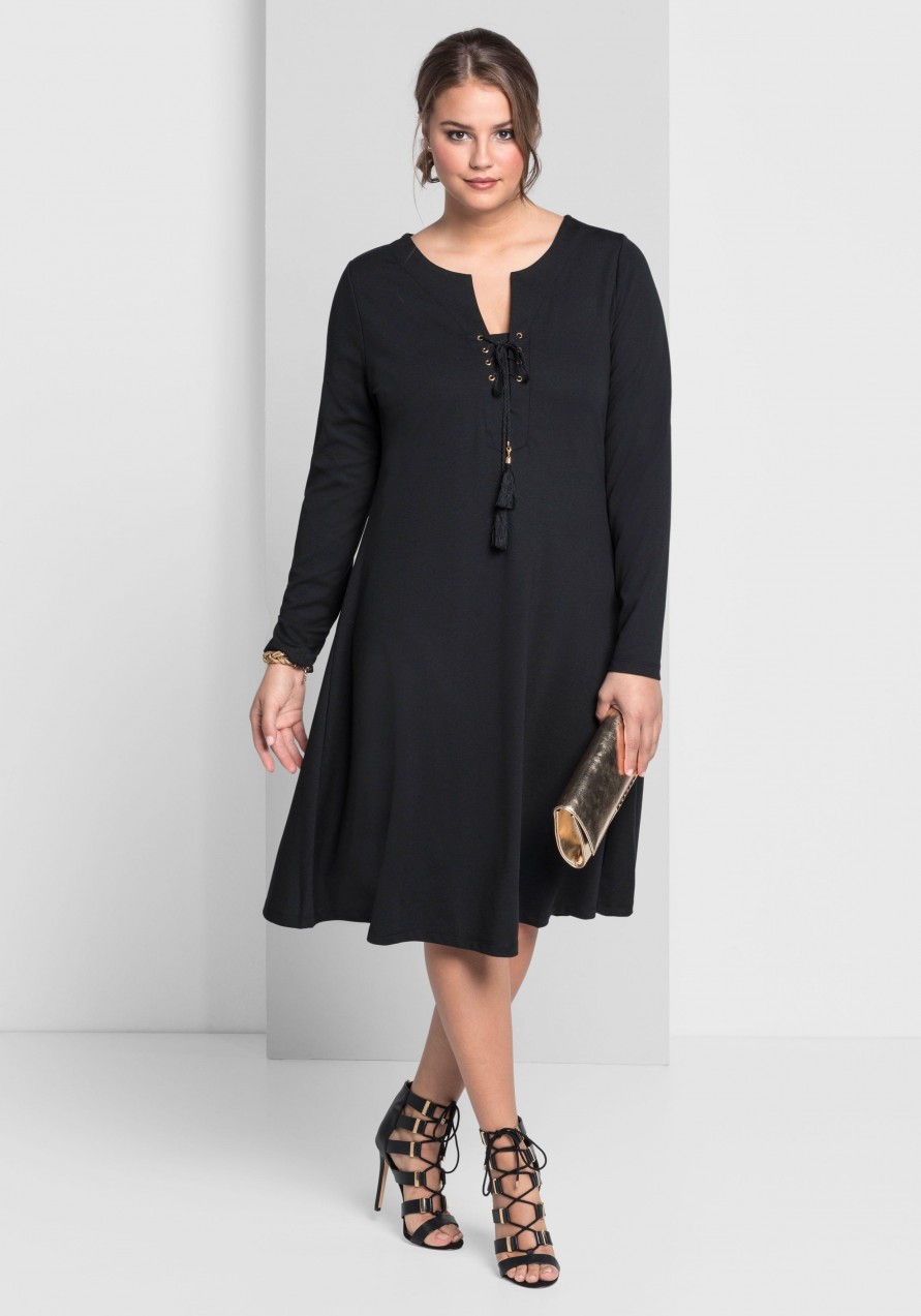 sheego Style dzsörzé ruha sheego Style fekete - normál méret 54
