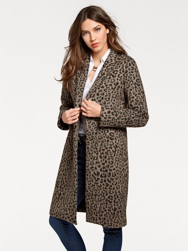 heine TIMELESS leopárd mintás rövid kabát heine barna/teveszínű 44