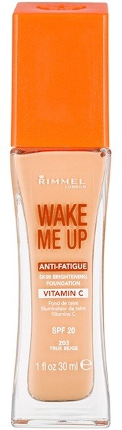 Rimmel Wake Me Up frissítő folyékony make-up SPF 20 árnyalat 203 True Beige  30 ml