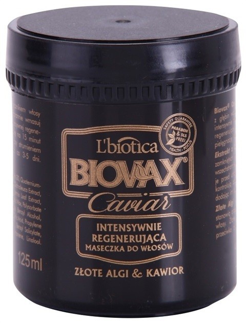 L'biotica Biovax Glamour Caviar tápláló regeneráló maszk kaviárral  125 ml