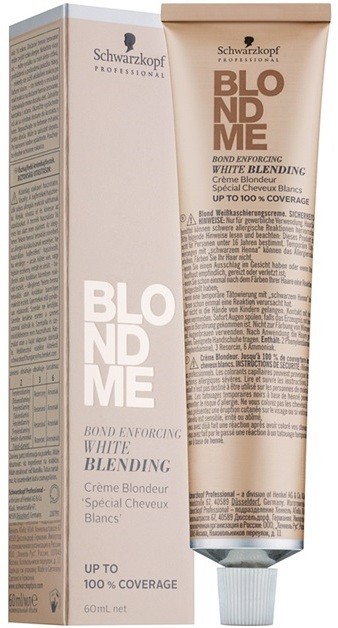 Schwarzkopf Professional Blondme hamvasító krém a fehér hajszálak fedésére árnyalat W - Caramel  60 ml