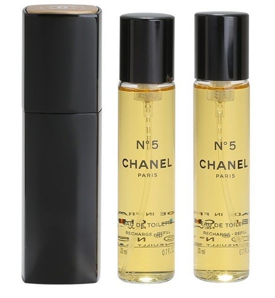 Chanel N°5 eau de toilette nőknek 20 ml (1x utántölthető + 2x utántöltő)