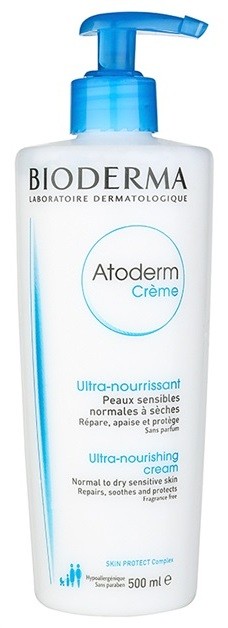 Bioderma Atoderm tápláló testápoló krém normál és száraz érzékeny bőrre parfümmentes  500 ml