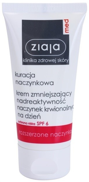 Ziaja Med Capillary Care gyengéd hidratáló krém bőrpíres és érzékeny bőrre SPF 6  50 ml