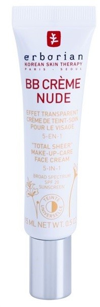Erborian BB Cream tonizáló krém a bőr tökéletes külalakjáért SPF 20 kis csomagolás árnyalat Nude  15 ml