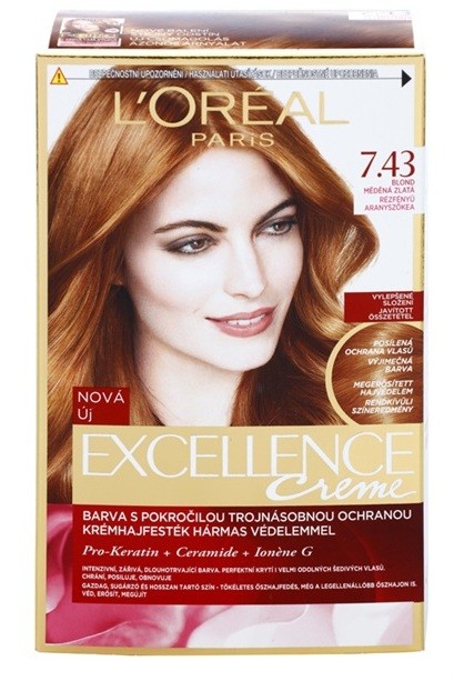 L’Oréal Paris Excellence Creme hajfesték árnyalat 7,43 Blonde Copper