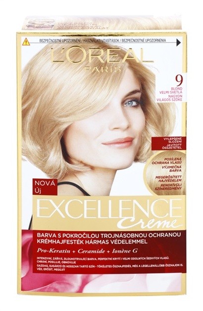 L’Oréal Paris Excellence Creme hajfesték árnyalat 9 Light Natural Blonde