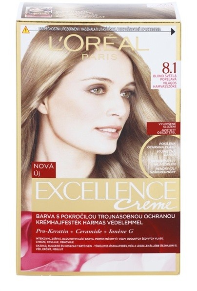 L’Oréal Paris Excellence Creme hajfesték árnyalat 8,1 Ash Blonde