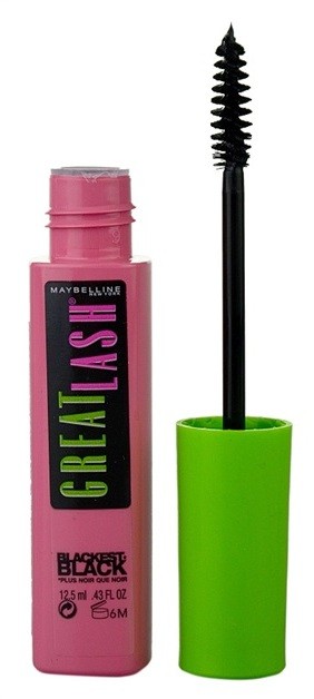 Maybelline Great Lash Blackest Black szempillaspirál árnyalat Blackest Black 12,5 ml