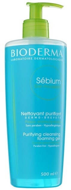 Bioderma Sébium Gel Moussant tisztító gél kombinált és zsíros bőrre  500 ml