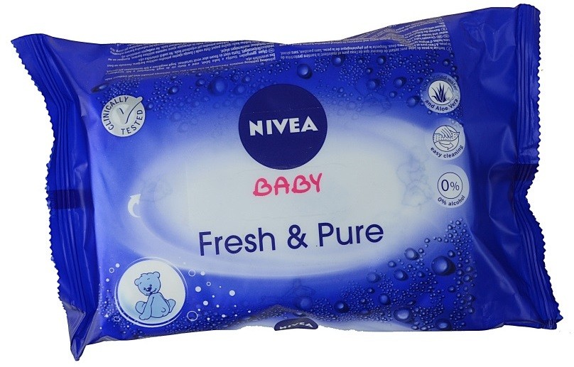 Nivea Baby Fresh & Pure tisztító törlőkendő gyermekeknek  63 db