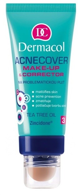 Dermacol Acnecover make-up és korrektor problémás és pattanásos bőrre árnyalat 3  30 ml