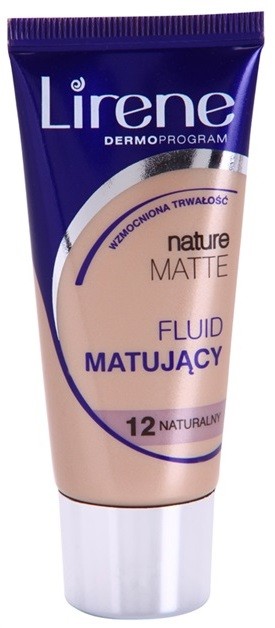 Lirene Nature Matte mattító make-up folyadék a hosszan tartó hatásért árnyalat 12 Natural 30 ml