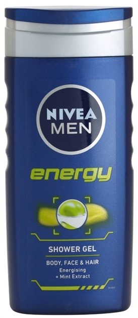 Nivea Men Energy tusfürdő gél arcra, testre és hajra  250 ml