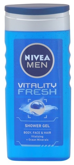 Nivea Men Vitality Fresh tusfürdő gél hajra és a testre  250 ml