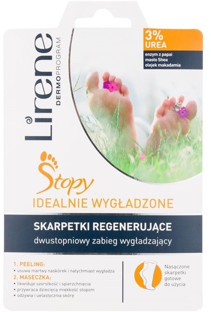 Lirene Foot Care regenerálás a lábnak két lépésben peeling és maszk zokni kiszerelésben (3% Urea)
