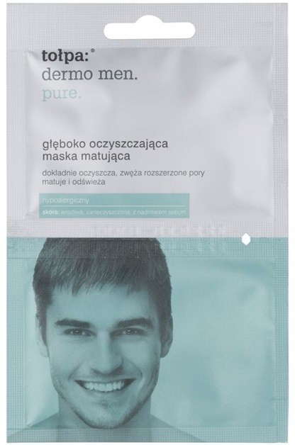 Tołpa Dermo Men Pure mélytisztító maszk a matt arcbőrért  2 x 6 ml