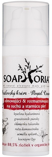 Soaphoria Royal Cream megújító és fiatalító krém a száraz és öregedő bőrre  50 ml