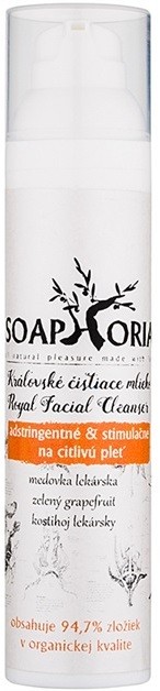 Soaphoria Royal Facial Cleanser vérzéscsillapító és stimuláló tisztító tej az érzékeny arcbőrre  100 ml