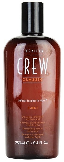 American Crew Classic sampo, kondicionáló és tusfürdő 3 in 1 uraknak  250 ml
